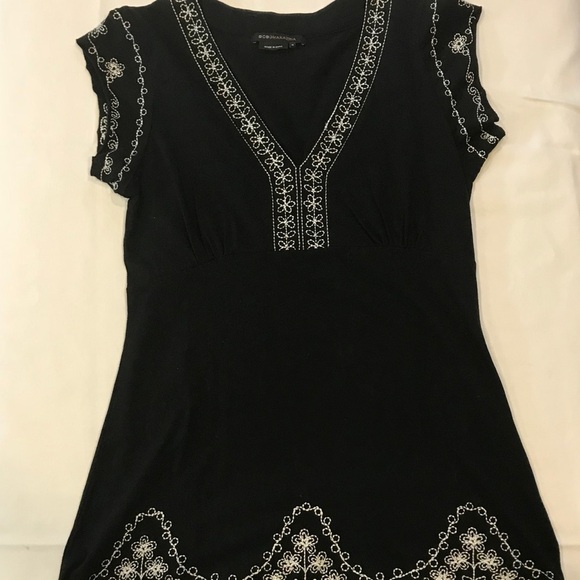 BCBG Max Azria Black Tunic Top sz M - Picture 1 of 8